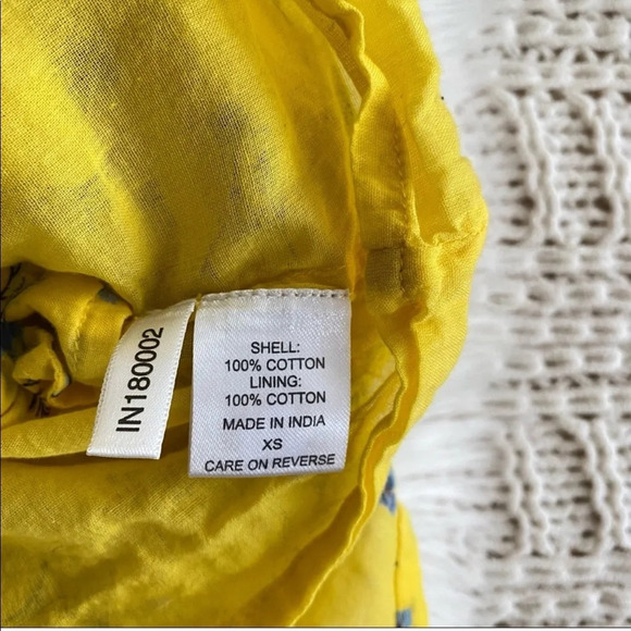 Happy X Nature By Kate Hudson Dress Ditsy Meadow Mini Floral Ruffle Yellow - Picture 9 of 14